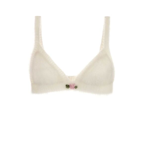 Alessandra Rich Women White Mohair Blend Bra